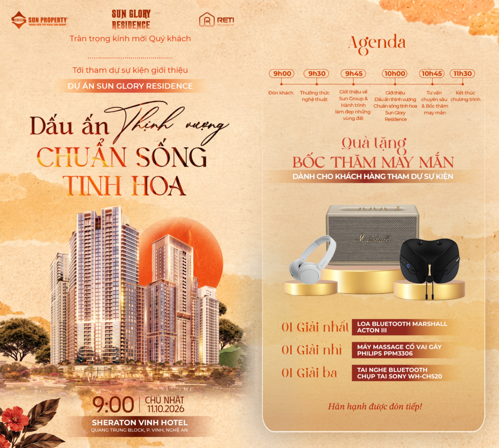 SỰ KIỆN GIỚI THIỆU DỰ ÁN SUN GLORY RESIDENCE “DẤU ẤN THỊNH VƯỢNG – CHUẨN SỐNG TINH HOA”