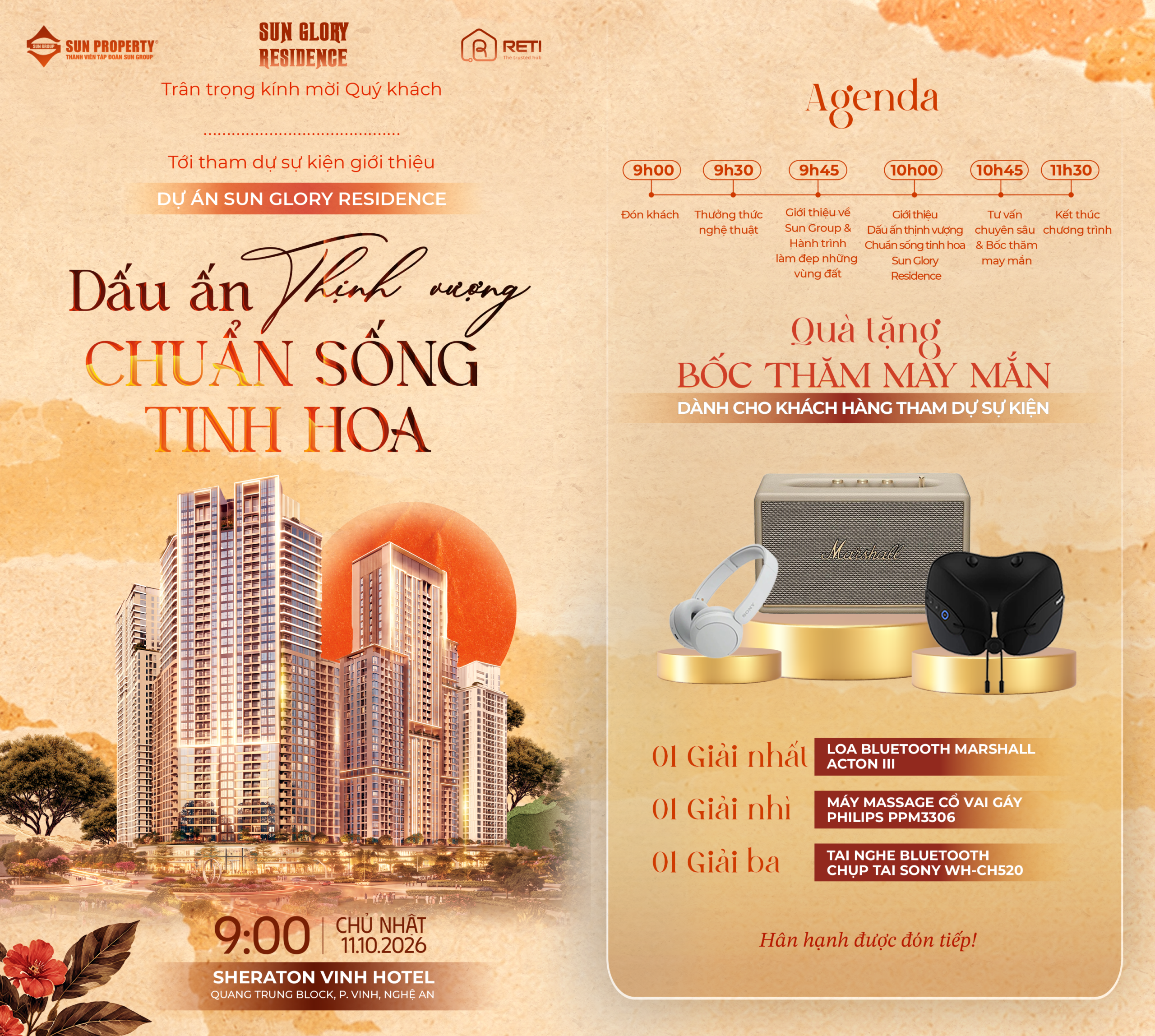 SỰ KIỆN GIỚI THIỆU DỰ ÁN SUN GLORY RESIDENCE “DẤU ẤN THỊNH VƯỢNG – CHUẨN SỐNG TINH HOA”